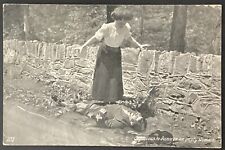 Woman on Man Injurious to Dance on Empty Stomach Vintage Postcard Posted 1908 picture