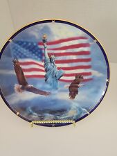 Danbury Mint America Stands Proud Collector’s Plate & God Bless America Plate picture