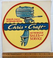 Huge Vintage Original Chris Craft Authorized Sales & Service Decal - Boat Motors picture