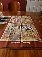 100 % Cotton Tea Towel Made In England Woodland Tapestry Unused picture