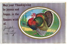 c.1911 May Your Thanksgiving Be Joyous And Happy Turkey Postcard POSTED picture