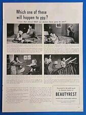 1943 Simmons Beautyrest Mattress Vintage 1940's Magazine Print Ad picture