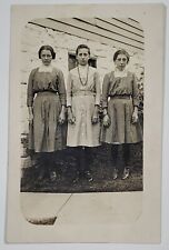 RPPC Lovely Young Girls Cousins Viola Anna Sussie Jewelry Postcard B28 picture