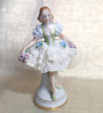 Antique SITZENDORF DRESDEN Lace Ballerina Figurine Porcelain Germany 4.5