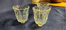 Lot Of 3 Vintage HOMCO Clear Glass Peg Votive Candle Cups  3 1/2 Inches. picture