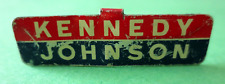 Vintage 1960 John F Kennedy Johnson Political Campaign Pin Tab picture