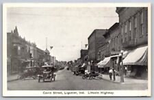 eStampsNet - Vintage Race Car Ligonier IN Indiana - Cavin Street c1920 Postcard  picture