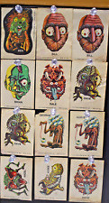 Vintage 1965 Topps Ugly Sticker Monsters Lot of 17 Cards picture