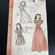 Vintage 1940s Hollywood 555 Girls Coquette Cottagecore Dress Sewing Pattern 10 picture