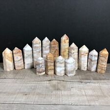 15pcs  1kg  Mexican Agate Crystal Obelisk Tower Pyramid Point Rod Wand DBB picture