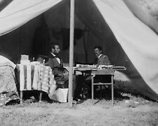 Gettysburg Civil War 8x10 Photo Reprint - Lincoln w/ General George B McClellan picture