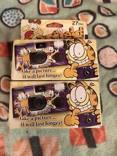 2 Vintage Garfield 35 MM One Time Camera 2010 Paws Celebration Purple New NIB picture