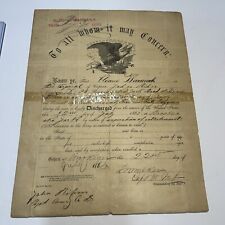 1863 Civil War Discharge Document  picture