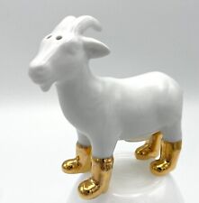 TARGET Threshold Ceramic Goat White With Gold Boots Salt or Pepper Shaker picture