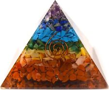 Huge 98mm 7 Chakra Orgonite Orgone Pyramid Positive Energy 7 Color  picture