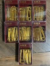 Lot of 7 Vintage E & K Success Large Gold Colored Paper Clips New picture