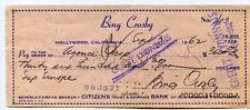 BING CROSBY AUTOGRAPHED SIGNED BANK NOTE CHECK September 1962 Original Cheque picture