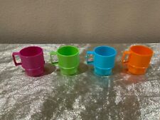 New Tupperware Play Set of 4 Kids Mini Serve It Colorful Mugs picture