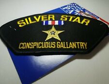 SILVER STAR CONSPICUOUS GALLANTRY TAB sew  iron on Patch MOTORCYCLE VEST  picture