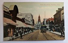 South Main Street in Fall River Mass. Vtg Postcard MA Trolley McWhirr's Store picture