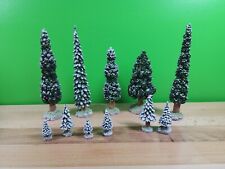 Department 56 Christmas Trees Snow Covered Village Green Mixed Lot Of 11 picture