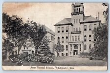 Whitewater Wisconsin Postcard State Normal School Building Garden 1916 Vintage picture