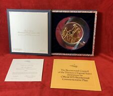 1975 Franklin Mint Commemorative Plate Ceasar Rodney Solid Sterling Silver 24k picture