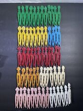 Vintage Rogers Clean Grip Lot Of 64 Clothespins 1950s Assorted Colors picture
