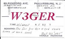QSL  1938 Trenton New Jersey   radio card picture