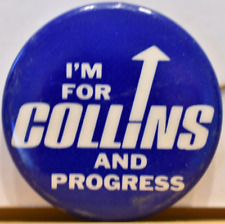 1960s I'm For James Collins Progress Texas Congress Representative Pinback picture