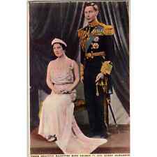 King George VI and Queen Elizabeth Original Postcard TK1-P13 picture