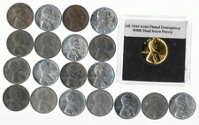 Rare Old 1943 US Lincoln Steel Penny Coin Collection WWII 24k Gold Plate LOT:Z83 picture