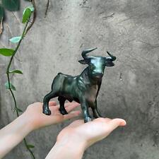 Patinated Green Bronze Bull Sculpture Brass Buffalo Statue Ox Figurine Figure picture