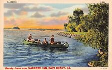 East Brady PA Clarion County Narrows Inn Canoe Boy Scouts Vtg Postcard A52 picture