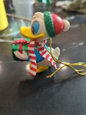 Vintage Walt Disney Donald Duck with Scarf /holding gift box Christmas Ornament picture