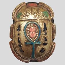RARE SCARAB WITH KEY LIFE AND HORUS EYE FROM ANCIENT PHARAONIC EGYPT HISTORY BC picture