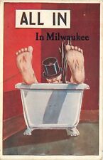 Postcard Wisconsin Milwaukee All in tub drunk Comic humor 23-1714 picture