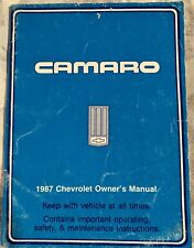 1987 CHEVROLET CAMARO OWNER'S MANUAL picture