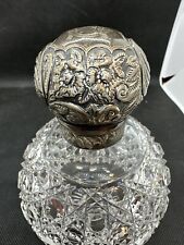Antique Sterling Silver And Crystal  Perfume Bottle 5 1/2