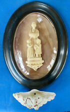 ANCIENT BENITIER NAPOLÉ III OVAL FRAME SAINT ANNE TRINITAIRE SHELL BASIN picture
