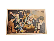 Postcard Vintage Roulette The Popular Game Of Chance In Nevada.  A76 picture