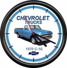 Licensed 1970 C-10 Blue Chevrolet Pickup Truck General Motors Sign Wall Clock picture