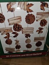 Kurt S. Adler Pinecone and Wood Garland, 72-Inches, Brown picture