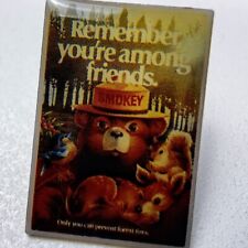 Smokey Bear Lapel Pin Remember Friends Forest Fires Ad USDA Licensed USA Vintage picture