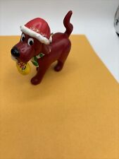 Clifford the Big Red Dog Christmas Ornament with Santa Hat Present 2001 Vintage picture