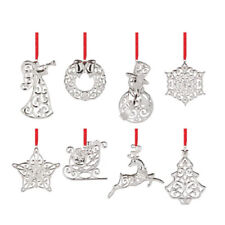 Lenox Christmas Holiday Sparkle & Scroll Clear Gems Ornaments - Set of 8 - N/O picture