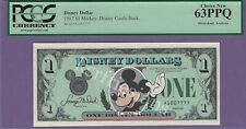 1987 A $1 Mickey Mouse DISNEYLAND DISNEY DOLLAR A1007777 REPEATER 63PPQ Mint picture
