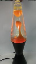 Revised Lava Light Lamp Orange & Yellow with a Black Base Works Perfect picture
