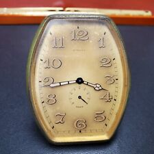 Vintage Antique Longines 8 Day Travel / Desk Clock With Power Reserve Indicator picture
