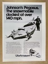 Johnson Pegasus 300 hp Snowmobile photo 1971 vintage print Ad picture